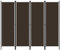 vidaXL Raumteiler Klappbar Freistehend Trennwand Paravent Umkleide Sichtschutz Spanische Wand Raumtrenner 4-TLG. Braun 200x180cm Eisen Stoff
