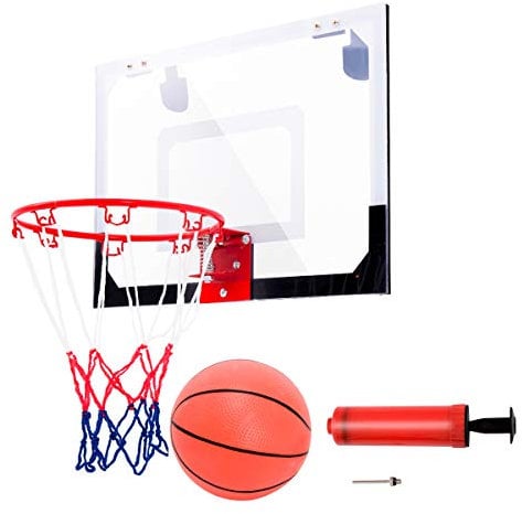 RELAX4LIFE Basketball Backboard, Basketballkorb Wandmontage, Basketballbrett Basketball Rack, Basketball Hoop Kit mit Ring & Netz, inkl. Mini-Basketball & Pumpe, Basketball-Set Büro & Spielzimmer