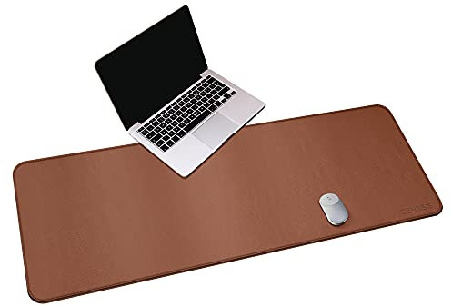 CENNBIE Schreibtischunterlage Leder Kunstleder, perfekter Schreibtischkamerad für Büro und Zuhause Schreibtischmatte Pad Blotter Protector 140x50cm Kunstleder Schreibtischpads (hellbraun)