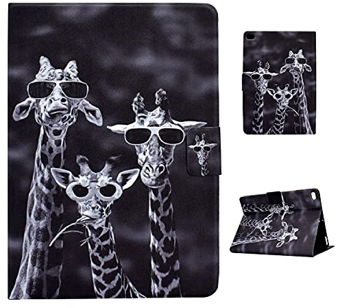 Rosbtib Funda Compatible iPad 9,7 2018/2017,iPad 6. Generation/ 5. Generation Funda Carcasa PU Cuero Smart Case Cover Protectora Carcasa con Stand,Auto-Sueño/Estela (Jirafa)