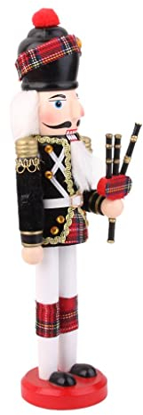 Schiaccianoci Soldato Pollici Vestito con Reale, Cappello Alto Soldati con Cornamusa, Decorazioni Festive da Collez