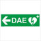 CARTELLO SEGNALETICO UNI - Defibrillatore DAE con Freccia a Sinistra o Destra - Con Adesivo in Vinile e Pannello in Forex (Pannello 5mm Stampato)