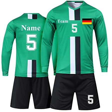 LAIFU personalisiertes fußball Trikot Kinder mit Namen Nummer Team und Logo torwarttrikot Herren Uns