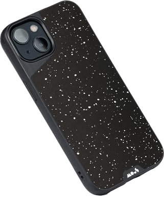 Mous - Hülle für iPhone 13 Mini - Gesprenkelter schwarzer Stoff - Limitless 4.0 - Handyhülle iPhone 13 Mini MagSafe-Kompatibel Case - Schutzhuelle
