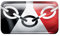Black Country Flag Domed Gel Rectangle Car Stickers - Permanent High Tack Adhesive 94mm x 54mm Labels - Price per Pack of 1 Sticker (P/NO. BCRECTDS1)
