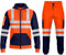trending babz New Mens Hi Viz High Zipper Patched Visibility Safety Warm Security Work Wear Tracksuit Cuffed Trouser Hooded Top Set S-XXL