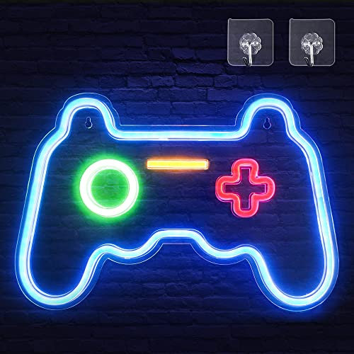 Arrinew Neon Sign Gaming, Game Shaped LED Neon Lights for Wall Decor, Man Cave, Party, Bedroom - USB Connected, 16''x11''