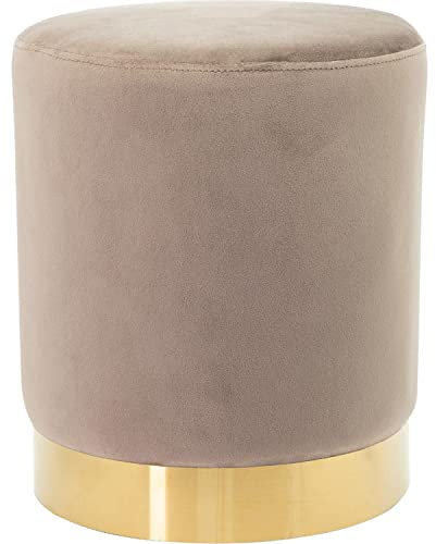 Marvin Pouf In Velluto Poggiapiedi Sgabello Per Casa Soggiorno Letto Camera Salotto Divano Tavolino Rotondo Poltrona (tortora)