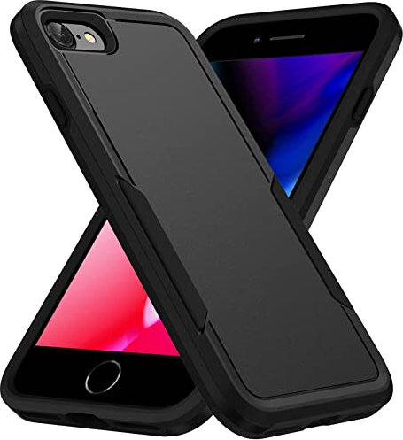 Moment Dextrad Compatible for iPhone SE 2022, SE 2020, 8, 7 Case, Hybrid, TPU, Black, Heavy Duty Protection, Slim Fit, Wireless Charging Compatible