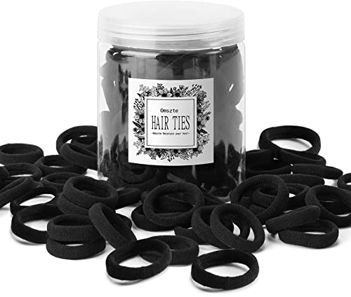 100 Stück Baby-Haargummis, nahtlose Baumwolle, Kleinkind-Haargummis für Mädchen und Kinder, schwarz, klein, weich, elastisch, Pferdeschwanzhalter