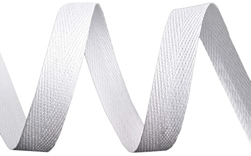 10m Köperband 10mm breit große Farbwahl Einfass- Nahtband Gurtband Baumwollband, Größe:10mm, Farbe:weiß