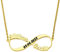 MeMeDIY Collier Personnalisé Prénom 2 Nom Infini Femme Argent Plaque Signalétique Pendentif Bijoux Cadeau pour Maman Enfant Fille Soeur Petite Amie
