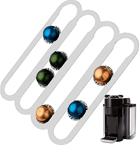 Luqeeg Kaffeepadhalter, Kapselhalter für VertuoLine Kapselpads, Vertikal oder Horizontal an Wänden oder Unter Schränken Montiert, 14 X 11.75 (35cm X 30cm)(Weiß)