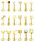 JeryWe 18Pcs 16G Lippenpiercing Stud Set Chirurgenstahl für Damen Herren Labret Piercing Stecker Ohrring Tragus Helix Conch Knorpel Piercing Ohr Labret Piercing Innengewinde 8mm Gold
