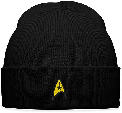 Spreadshirt Star Trek The Original Series Besatzung Logo Stick Wintermütze, One Size, Schwarz