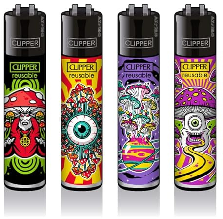 Clipper Feuerzeug 4er Set: (Shrooms #10)