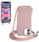 WenBaby Funda con Cuerda para iPhone 11, Líquida Silicona Carcasa con Cordón Ajustable Collar Correa de Cuello, Cubierta Prueba Golpes con Microfibra Forro (Rosa de Arena)