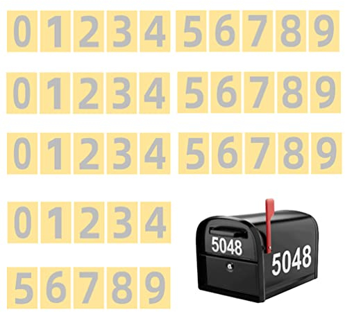 Reflective Mailbox Numbers,3 Sets 0-9 Reflective Mailbox Numbers Sticker Self-Adhesive Vinyl Letters Numbers Kit for Mailbox Outside Signs Door Window Cars Address（2 inch）