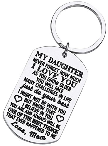 Yowablo Geschenke für die Tochter von Mutter, Vater, Vater Schlüsselanhänger Oma Personalisiert