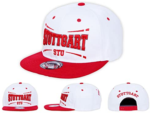 Alsino Stuttgart Snapback Basecap Baseball Mütze Käppi Cap Cappy Schirmmütze - Flacher Schirm, Stuttgart