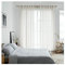 Homxi Gardinen Vorhänge Transparent 2er Set 2 x 96Wx138L cm,Vorhänge Voile Weiß Braun Streifen Ösenvorhang Modern