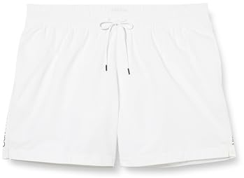 Calvin Klein Short de Bain Homme Medium Drawstring Mi-Long, Blanc (Pvh Classic White), S