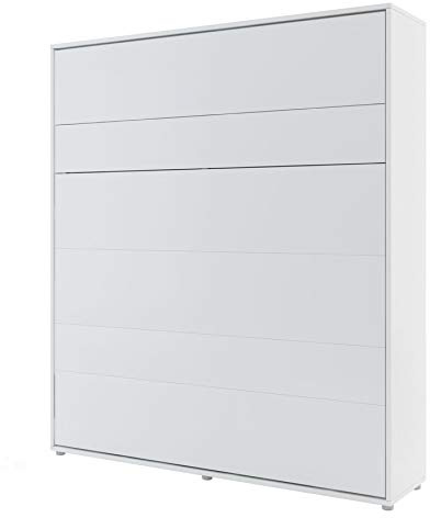 Homlando Lenart Schrankbett Bed Concept BC13 180x200 cm - Vertikal Schrankklappbett - Schrank mit integriertem Klappbett - Wandbett mit Lattenrost - Murphy Bed (Weiß Matt)
