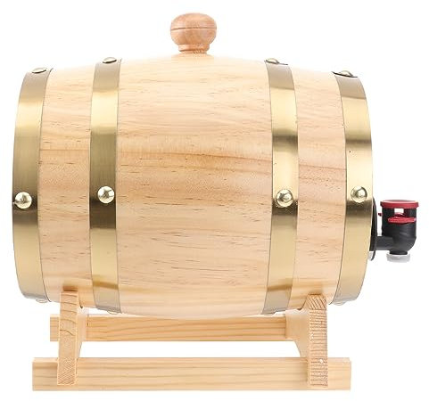 BESTonZON 1. Fût De Vieillissement en Chêne De 5 L avec Support Bonde Et Robinet Distributeur De Fûts en Bois Tonneau À Vin en Fût De Whisky - Faites Vieillir Votre Propre Whisky Bière Vin