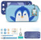 Switch Lite Tasche, innoAura Switch Lite Zubehör Set mit Switch Lite Tragetasche Niedlicher, Switch Lite Schutzdeckel Shell, Switch Lite Bildschirmschutz, Spielhülle (Blau-Weißer Pinguin)