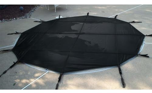 LXLZYXSF Abdeckplane Pool Schwarz Sicherheitsnetz Für Den Pool Staubdicht Pool-Schutzhülle Rund Winter Deckel Für Unterirdische Pools Mit Installationsmaterial (Size : 20ft/600cm D)