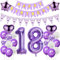 Luftballons 18. Geburtstag Dekoration Lila, 18. Geburtstag Dekoration Mädchen, Luftballons Geburtstag 18 Zahl Lila, Mädchen 18. Geburtstag Party Deko, Ballon 18. Geburtstag Mädchen lila