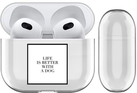 Head Case Designs Offizielle Monika Strigel Leben Fashion Typo Durchsichtig Harte Kristall Handyhülle Hülle Huelle kompatibel mit Apple AirPods 3 3rd Gen Charging Case