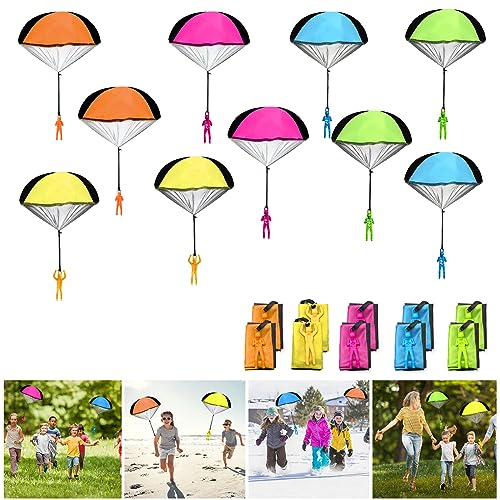 Fallschirmspringer Spielzeug, 10 Stück Fallschirm Kinderspielzeug, Fallschirm Kinder Spielzeug, Fallschirmspringer Spielzeug Outdoor, Kindergeburtstag Spiele, Mitgebsel Kindergeburtstag Gastgeschenke