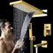 Luxus Wand Dusche Armaturen Set Regen Wasserfall Dusche Kopf Mischbatterie ABS Hand Dusche Badewanne Auslauf Bad Dusche