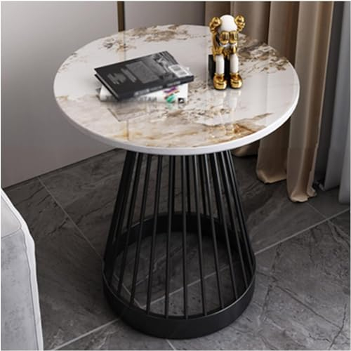 CuNtoHHH Beistelltisch Rock Table End Table, runder Couchtisch mit Tischgestell aus Edelstahl, für Wohnzimmer, Lounges, Arbeitszimmer usw.