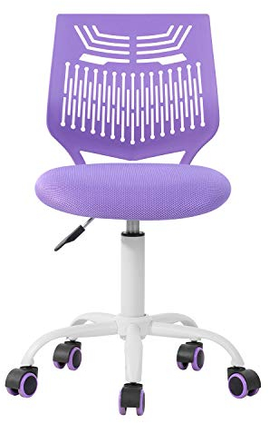 FurnitureR Ergonomischer Bürostuhl für Zuhause, 360° drehbarer und verstellbarer Kinder-Schreibtischstuhl, Mädchen-Schreibtischstühle für Schlafzimmer, Rückenlehne, Heimbüro, Lila