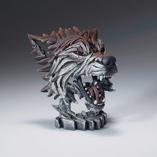 Enesco Edge Sculpture Miniaturfigur, Wolfszahnbüste, 12 cm, Mehrfarbig