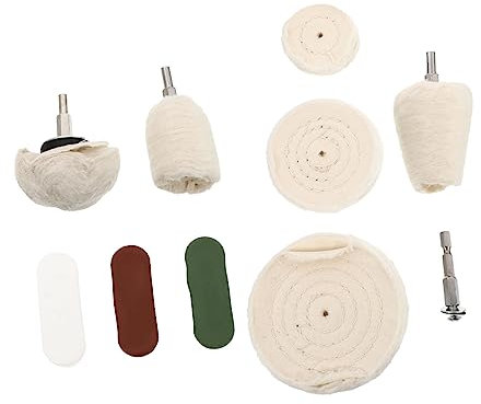 Gatuida 10 Stück 1 Poliertuch-rad-kombination Auto Poliermaschine Zarte Stoffräder Pufferräder Mehrzweck-polierpads Polierpads Für Autos Auto-polierpad Schleifzubehör Weiß Tuch Rund