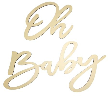 Oh Baby-Schild, Ausschnitt, Geschlecht Offenbaren Hintergrund, Wanddekoration, Foto-Requisiten, Oh Baby-Banner für Babyparty-Party-Dekorationen (GOLD)