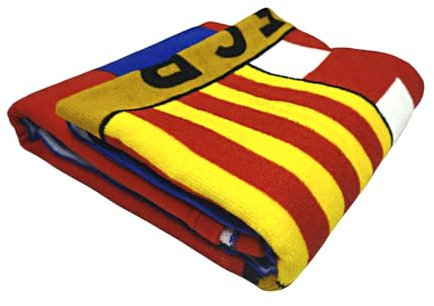 JYC CREATIVE Serviette Cadeaux Football, Produits exclusifs pour Fans, pour Les Fans de Football, Accessoires (70X140,Barcelone)