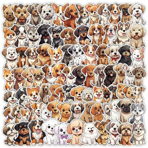 Kabwea 100 Stück Süße Welpen-Kritzelaufkleber, Sticker Aesthetic, Hunde Sticker