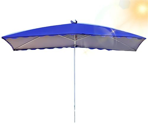 XUQQU Großer Sonnenschirm Gartenschirm, Rechteckiger Strandschirm, Sonnenschutz Für Den Außenmarkt Für Terrasse, Pool, Hinterhof, Deck, Picknick, Hof(Blue)