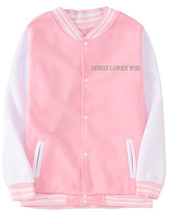 Generisch Sweat à capuche pour enfants Noir Veste imprimée décontractée pour enfants, Veste de baseball, Cardigan de Sport Veste de Pluie Enfants Imperméable, Rose, 7-8 ans