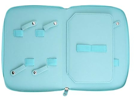 Dualoai Pet Grooming Werkzeugtasche Tasche für Scheren Zubehörbeutel Haustierorganizer Aus PU für Professionelle Tierpflege Friseur, Blau