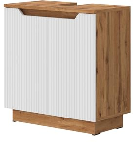 Vicco Waschbeckenunterschrank Lotta, Weiß, 59.8 x 62.1 cm | mit 2 Türen, geeignet zur Platzierung über handelsüblichen Waschbecken