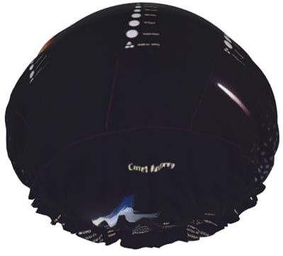 Sonnensystem Jupiter Saturn Print Duschhaube, gefütterte Duschhaube für Frauen, wiederverwendbar, doppellagig, wasserdichte Badekappe
