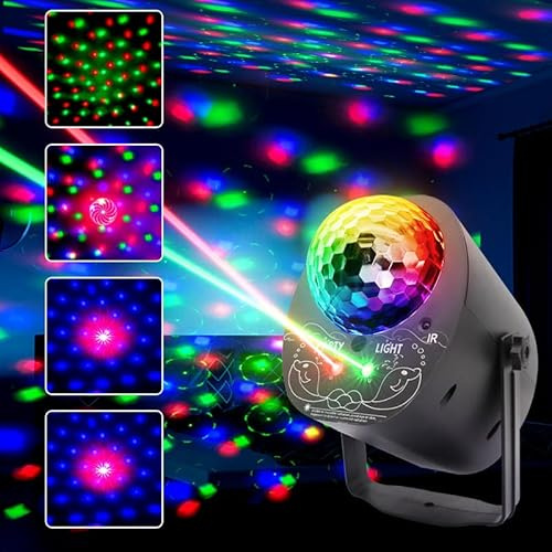 Mslitely Party Light Magic Ball LED-Licht, Laser-Disco-Licht, DJ-Licht avec de nombreux effets de couleurs et de ferronnerie, conçu pour la scène, les hautes couleurs et la décoration intérieure