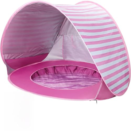 Abri de plage pour bébé Pop Up, tente de plage pour bébé avec mini-piscine Portable Pop Up Abri de plage avec protection UV, abri de plage pour les tout-petits, pique-nique, jardin, abri de plage