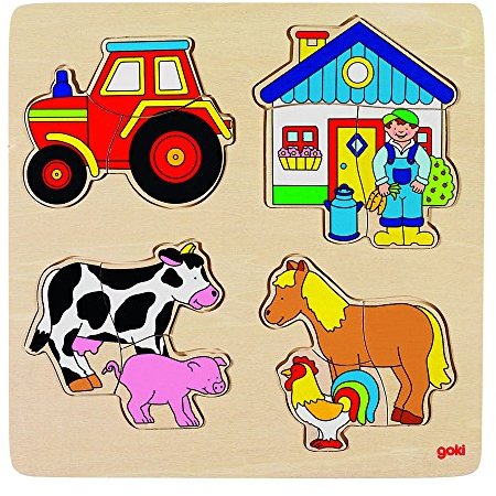 Goki 57902 - Einlegepuzzle - Bauernhof
