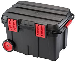 PARAT PROFI-LINE KingSize Werkzeugkoffer leer 71 L | XL Werkzeugbox mit Rollen & Teleskopgriff | Polypropylen-Koffer mit Trageeinsätzen & Kleinteilemagazinen | Robuster Werkzeug-Container